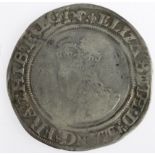 Elizabeth I silver shilling, First Issue 1559-1560, mm. Lis 15581560, ELIZABETH, wire line within