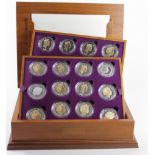 Queen Elizabeth II Golden Jubilee Collection. The 24 coin set of Silver Crown-sized coins from