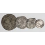 Hammered coins (4) - comprising Edward VI debased silver shilling, Queen Mary silver groat, James