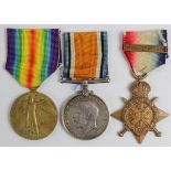 1914 Star Trio with original Aug-Nov clasp to 8812 Pte A L Redman 1/North'D Fus. (3)