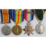 1914 Star Trio with original Aug-Nov clasp to 20539 Pte E K Jordon RAMC served with 11 F/A. TFM