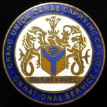 Badge - Grand Union Canal Carrying Company Ltd. WW2, On National Service, brass & enamel badge No.