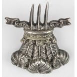 Badge - 10th (Prince of Wales Own Royal) Hussars, original unmarked silver Officer's side hat