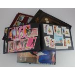 Box containing binders of a collection of type cards (either as singles or part sets), well