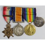 1914 Star Trio with original Aug-Nov clasp to 1350 Pte G Crosfield 9/London R. With Silver War Badge