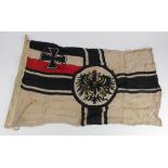 1914 German Imperial Battle flag, smaller 3 feet x 2 feet approx size, Heligoland stamped, age