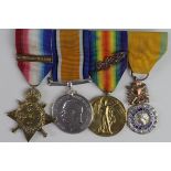 1914 Star Trio with Aug - Nov clasp, MID, and French Medaille Militaire. Named 12068 Cpl R H Dorey