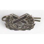 Badge - Bengal & North Western Railway Volunteer Rifles unmarked silver Officer's collar badge.