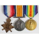 1915 Star Trio to 2657 Pte J Wilson Essex Regt. Served with 7th Bn. Entitled to the Silver War Badge