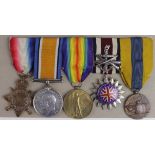 1915 Star Trio (T-3-030897 Pte H M Martin ASC), Corps of Commissionaires Medal (H M Martin), and