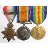 1914 Star Trio with original 1914 bar to 9813 Pte H W Alger 4/Hussars. MIC confirms entitlement to