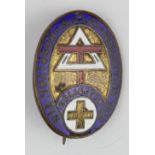 Ancient Order of Druids - WW2 period Hospital Tin Foil Collection brass & enamel Collector badge.