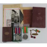 ATS WW2 Defence & War medals with soldiers service & pay book, ATS release book, photos diaries,