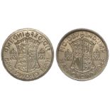 Error Coin : GB Halfcrown 1948 brockage, reverse design into the obverse, aEF