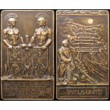 Austro-Hungarian Empire Commemorative Plaque bronze 74x43mm: The Opening of the Miechow Railway