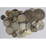 GB Silver Coins (87) 17th-20thC mixed grade, some holed.