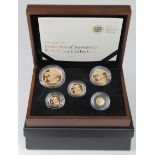 Five coin set 2010 (Five Pounds - Quarter Sovereign) FDC boxed as issued