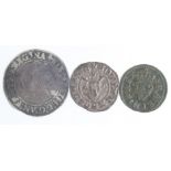 Edward I silver penny of London, Class 5B, Spink 1400, VF, with an Elizabeth I silver groat,