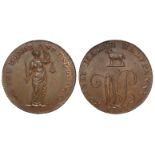 Token, 18thC : Dimchurch Halfpenny 1794, 'W. Parris' edge, D&H Kent No. 15, EF trace lustre, green