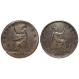 Error Coin : GB Penny 1874 brockage, reverse design into the obverse, VF