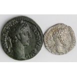 Commodus silver denarius, Rome Mint 184 A.D., reverse:- Pax standing left, holding olive branch