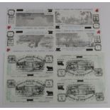 Wales, Chief of Wales treasury uncut sheets (2), one sheet has 4 examples of the 5 Shillings issue