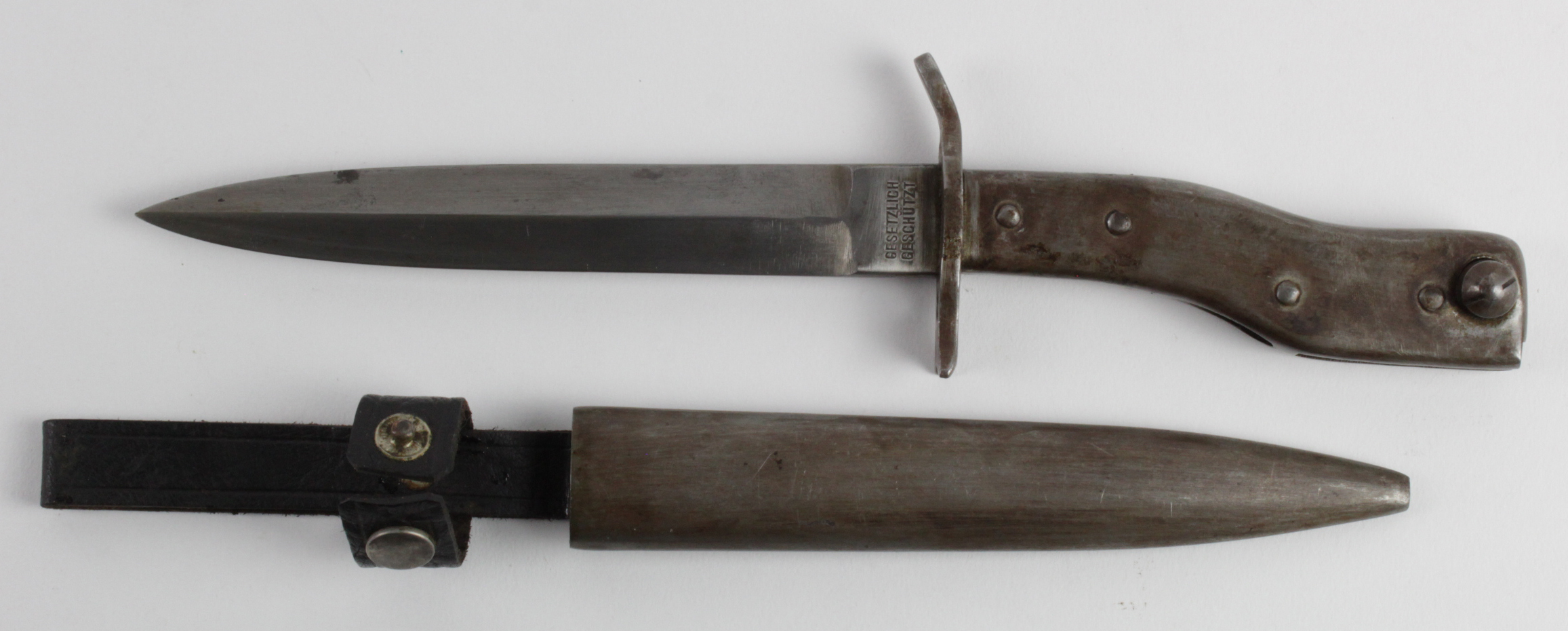 German Demag Ersatz dagger / bayonet, maker marked blade, Demag, Duisburg, & Gesetzlich,