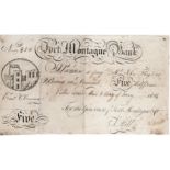 Fort Montague Bank, Knaresborough provincial issue 5 Halfpence Skit note for T. Hill dated 1808, (