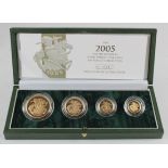 Four coin set 2005 (£5, £2, Sovereign & Half Sovereign) FDC boxed as issued