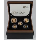 Five coin set 2009 (Five Pounds - Quarter Sovereign) FDC boxed as issued