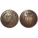 Welsh 18thC Token : Anglesey 'Druid Head' Halfpenny muled with 'FEAR GOD AND HONOUR THE KING'