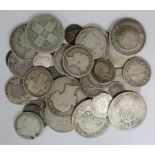 GB Silver Coins (46) 17th-20thC mixed grade, a few holed.