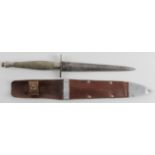 Fairbairn Sykes 2nd Pattern Commando knife, blade worn but good grip and interesting reinforced