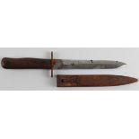 German Boot Trench fighting dagger, condition as found in shed, but blade good, dated HAT 1942. Sold