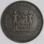 Token, 19thC Ireland : Kings County Tullamore copper 'One Shilling and One Penny' 1802 Fine, surface