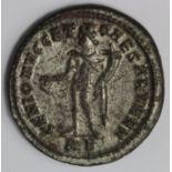 Constantius I as Caesar under Maximian I, 293-305 A.D., billon follis, Cyzicus Mint 295-299 A.D.,