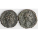 Commodus brass sestertius, reverse:- Libertas, as Sear 5764 but legend variety, NVF/GF, together