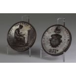 British Academic Medals (2) bronze d.43mm: Membership passes for the London Institution, 1807, by W.
