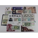 First day covers, coins, stamps and banknotes (8), Bahamas, Jersey and Bank of England all in