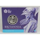 Fifty Pounds 2015 "Brittania" Silver issue. BU as issued