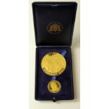Eisenhower 75th birthday two medallion 22ct gold set, Normandy 1944, by Slade, Hampton & Son Ltd,
