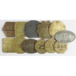 Railway Tokens/Pay checks & 1 brass Token (11)