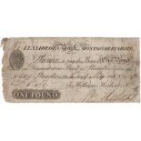 Wales Provincial note Llanidloes Bank, Montgomeryshire, 1 Pound dated May 1813, series no. 9324, for