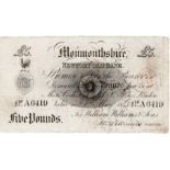Wales Provincial note Newport Old Bank, Monmouthshire, 5 Pounds dated 1st May 1845, series no.