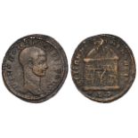Divus Romulus struck by Maxentius, Rome Mint 311 A.D., reverse reads:- AETERNAE MEMORIAE, in exergue