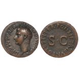 Drusus son of Tiberius, copper as, Rome Mint 23 A.D., obverse:- Bare head of Drusus left, legend:-