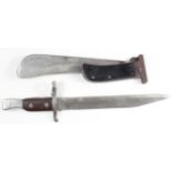 Edged weapons: 1) Ross Rifle Bayonet 1907 Patent dated 12/13. No scabbard. Chromed for parade use.