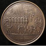 French Commemorative Medallic Box, 76mm: A black snuff box (believed to be gutta-percha resin)