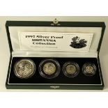 Brittannia Silver Proof four coin set 1997. aFDC boxed as issued