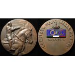 Olympic related Italian mid-20thC(?) enameled bronze medal for the Comitato Olimpico Nazionale